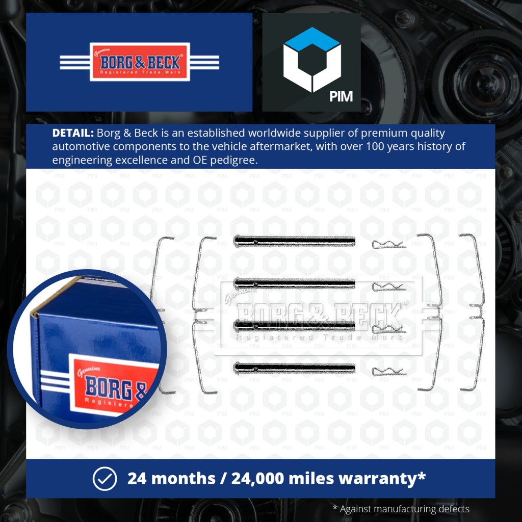 Borg & Beck Brake Pad Fitting Kit BBK1068 [PM673277]