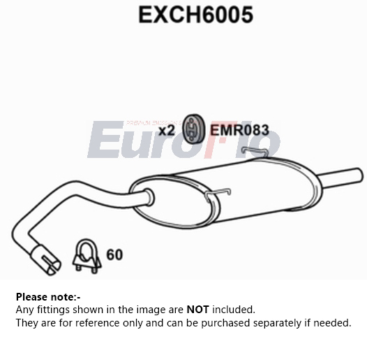 EuroFlo Exhaust Back / Rear Box EXCH6005 [PM1694520]