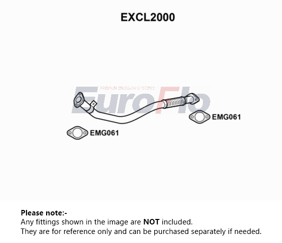 EuroFlo Exhaust Pipe Front EXCL2000 [PM1694538]