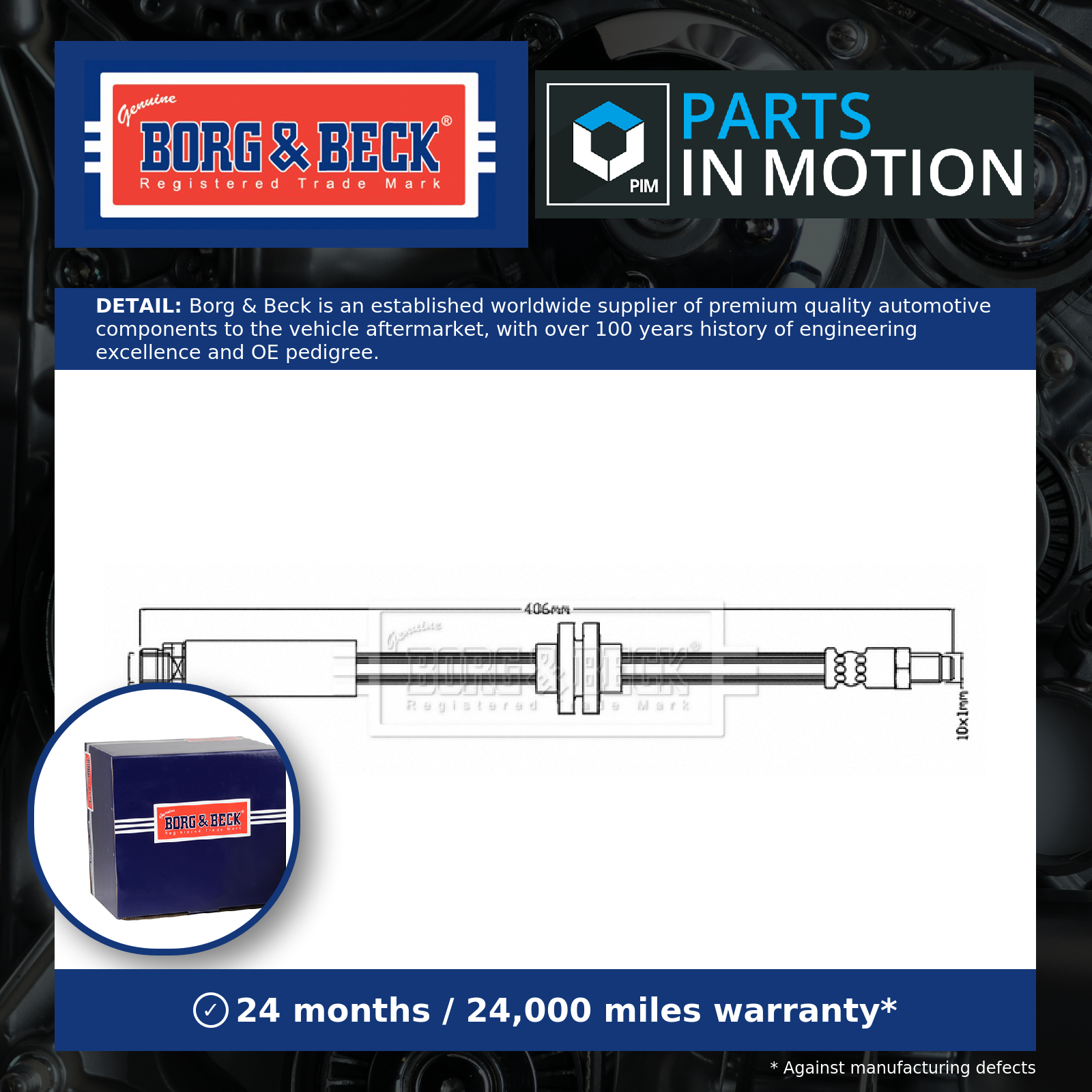Borg & Beck Brake Hose BBH7080 [PM672531]
