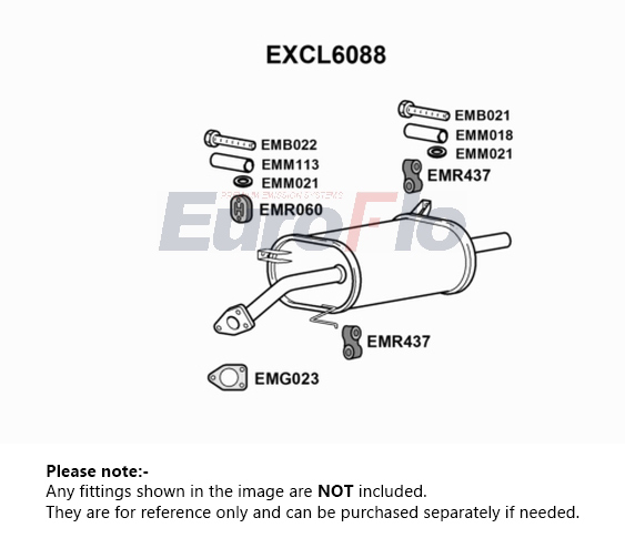 EuroFlo Exhaust Back / Rear Box EXCL6088 [PM1694768]