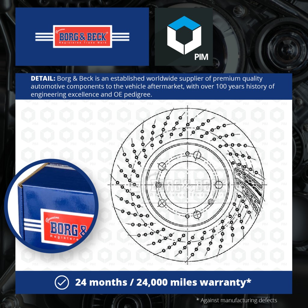 Borg & Beck Brake Disc Single Vented Front Left BBD5762S [PM671791]