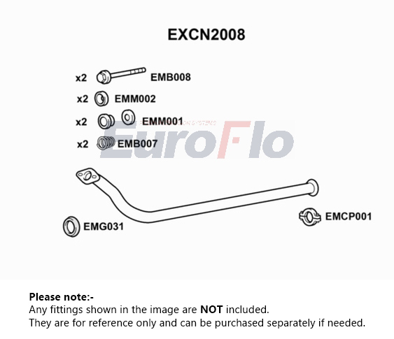 EuroFlo Exhaust Pipe Front EXCN2008 [PM1694808]