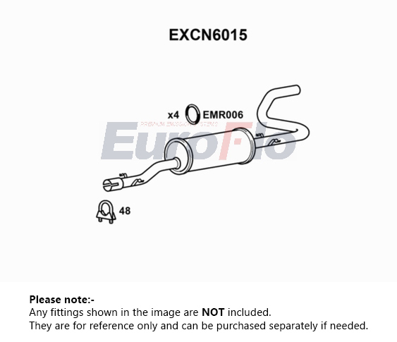 EuroFlo Exhaust Back / Rear Box EXCN6015 [PM1695050]