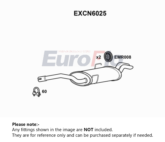 EuroFlo Exhaust Back / Rear Box EXCN6025 [PM1695060]