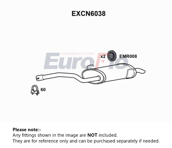 EuroFlo Exhaust Back / Rear Box EXCN6038 [PM1695073]