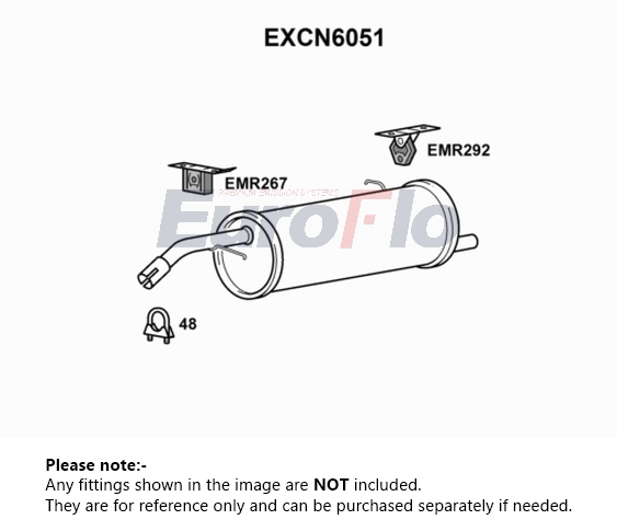 EuroFlo Exhaust Back / Rear Box EXCN6051 [PM1695086]