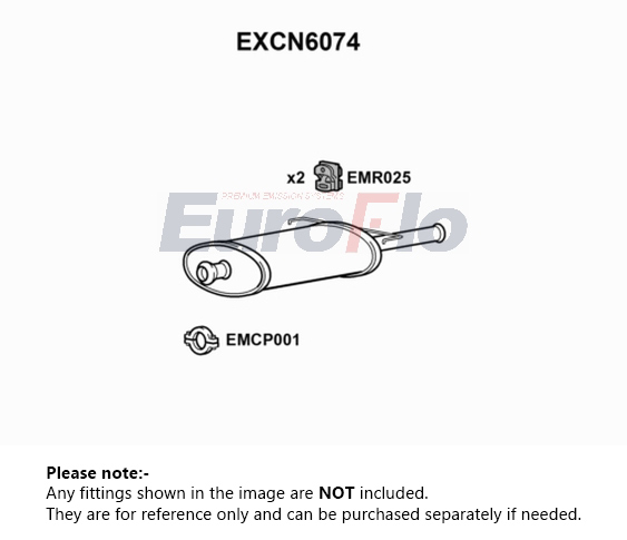 EuroFlo Exhaust Back / Rear Box EXCN6074 [PM1695109]