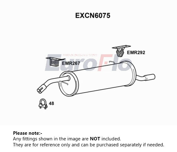 EuroFlo Exhaust Back / Rear Box EXCN6075 [PM1695110]