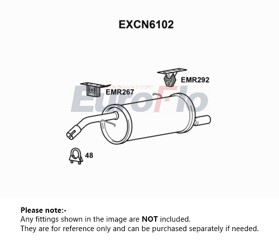 EuroFlo Exhaust Back / Rear Box EXCN6102 [PM1695133]