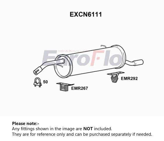 EuroFlo Exhaust Back / Rear Box EXCN6111 [PM1695137]