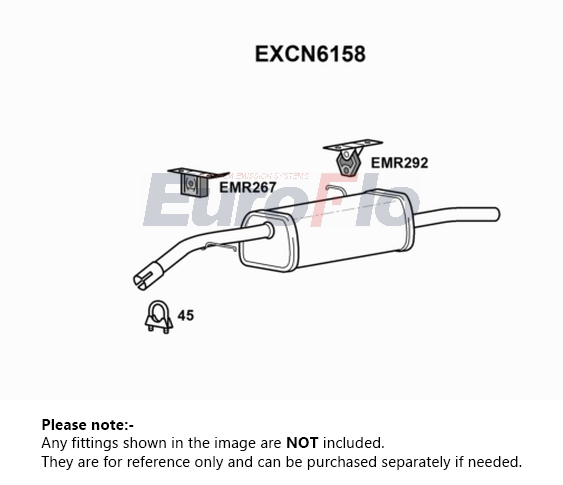 EuroFlo Exhaust Back / Rear Box EXCN6158 [PM1695183]