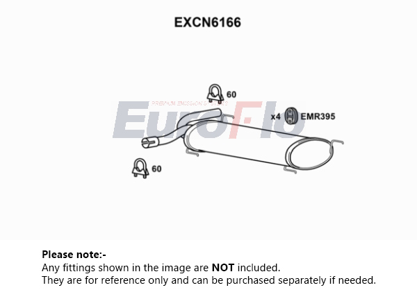 EuroFlo Exhaust Back / Rear Box EXCN6166 [PM1695191]
