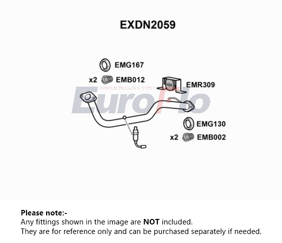 EuroFlo Exhaust Pipe Front EXDN2059 [PM1695323]