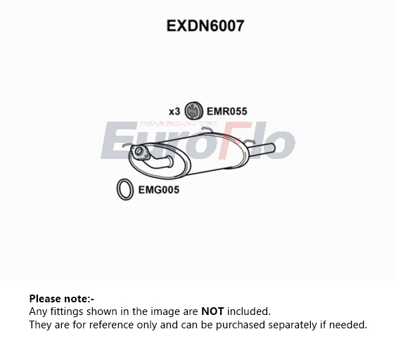 EuroFlo Exhaust Back / Rear Box EXDN6007 [PM1695538]