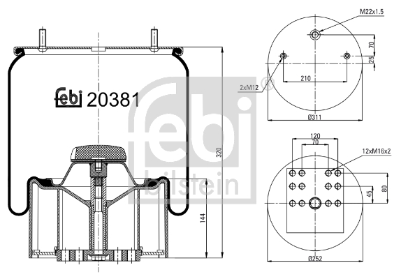 Febi 20381 Air Suspension Spring