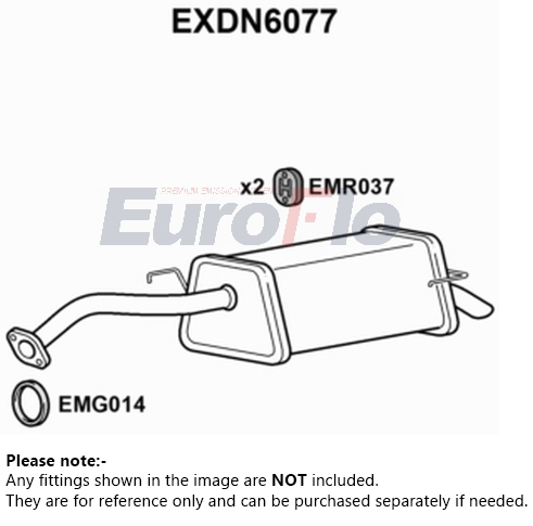 EuroFlo Exhaust Back / Rear Box EXDN6077 [PM1695606]