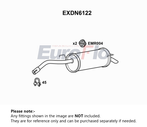 EuroFlo Exhaust Back / Rear Box EXDN6122 [PM1695647]