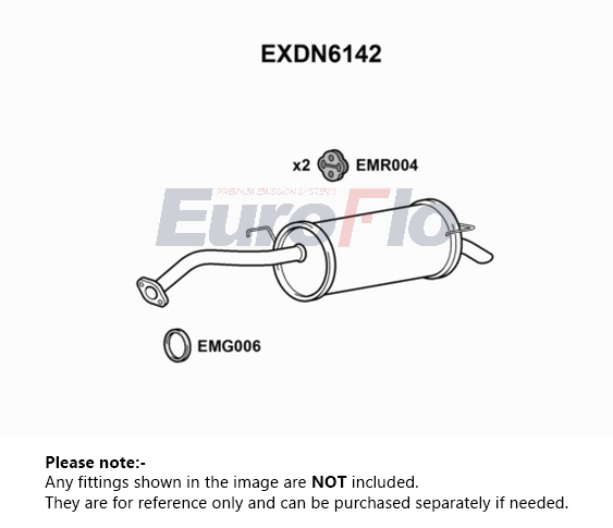 EuroFlo Exhaust Back / Rear Box EXDN6142 [PM1695667]