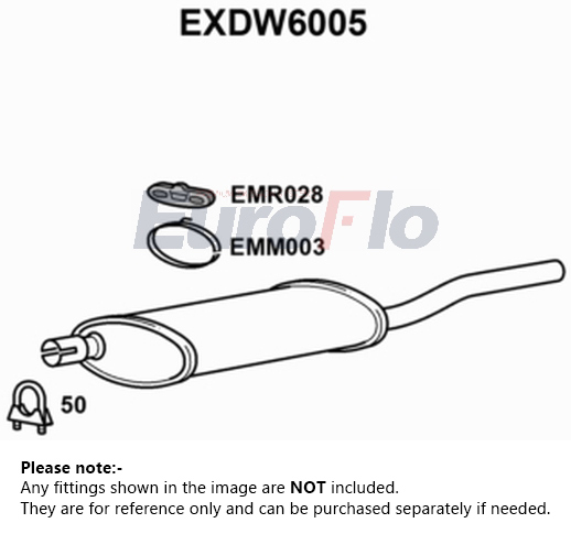 EuroFlo Exhaust Back / Rear Box EXDW6005 [PM1695801]