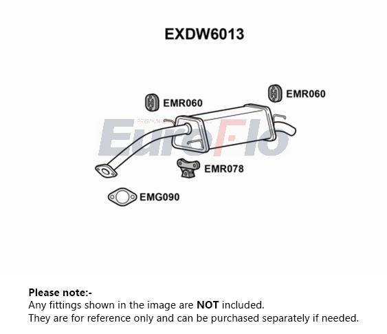 EuroFlo Exhaust Back / Rear Box EXDW6013 [PM1695809]