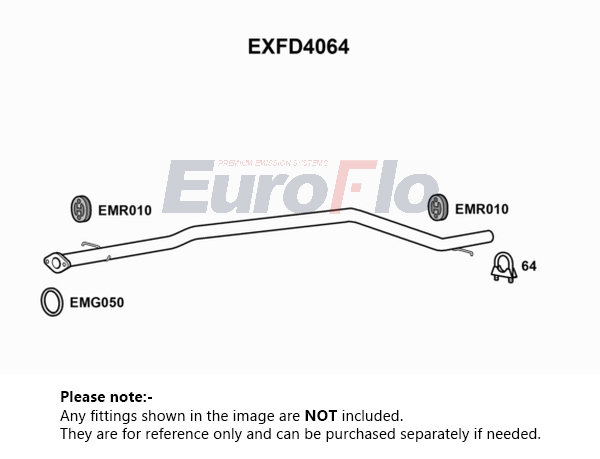 EuroFlo Exhaust Pipe Centre EXFD4064 [PM1696256]