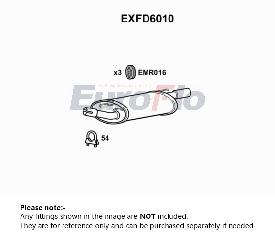 EuroFlo Exhaust Back / Rear Box EXFD6010 [PM1696286]