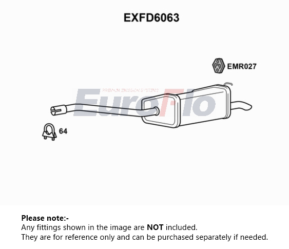 EuroFlo Exhaust Back / Rear Box EXFD6063 [PM1696338]
