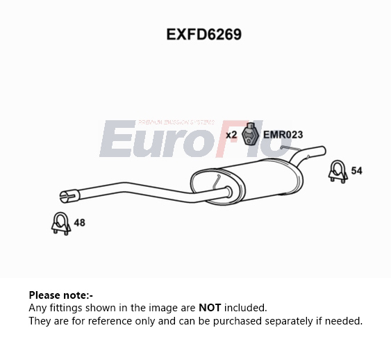 EuroFlo Exhaust Back / Rear Box EXFD6269 [PM1696533]
