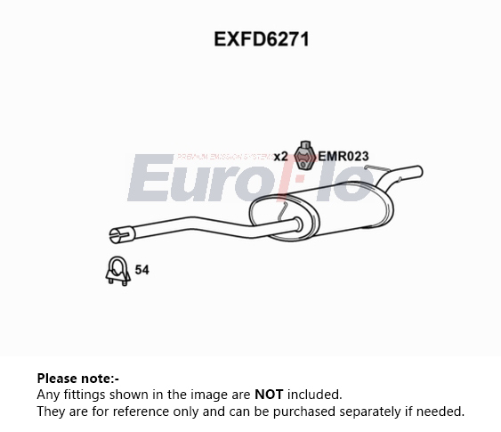 EuroFlo Exhaust Back / Rear Box EXFD6271 [PM1696535]