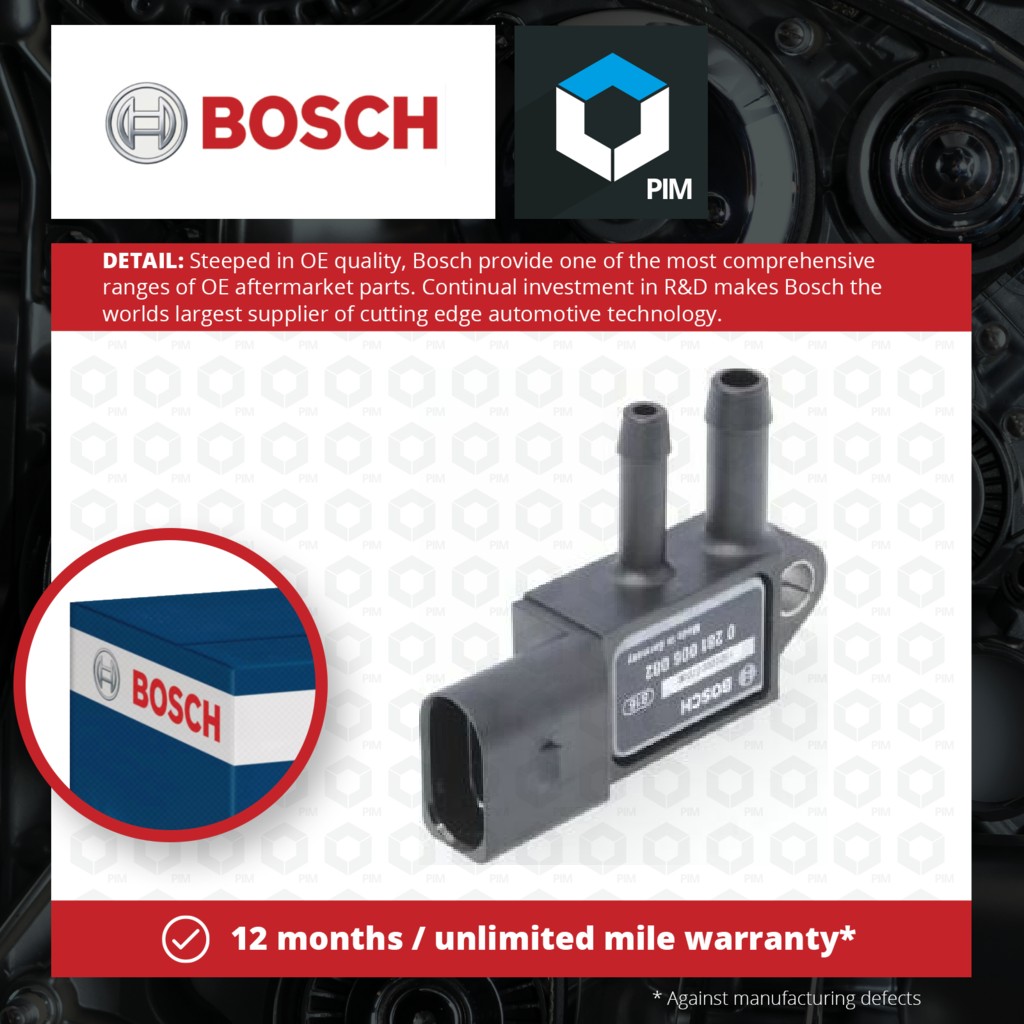 Bosch Exhaust Pressure Sensor 0281006082 [PM659025]