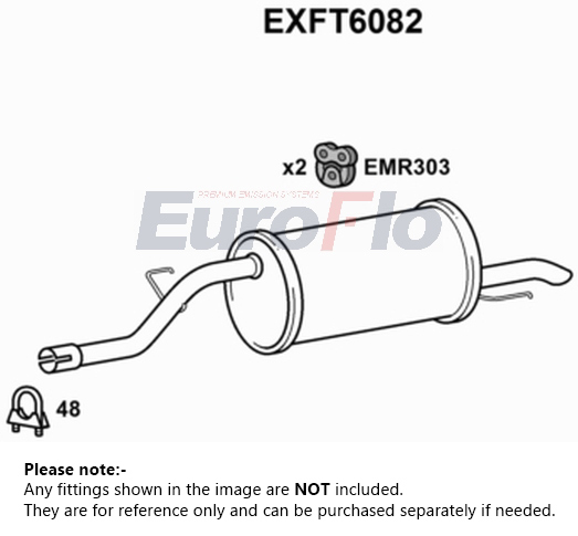 EuroFlo Exhaust Back / Rear Box EXFT6082 [PM1696951]