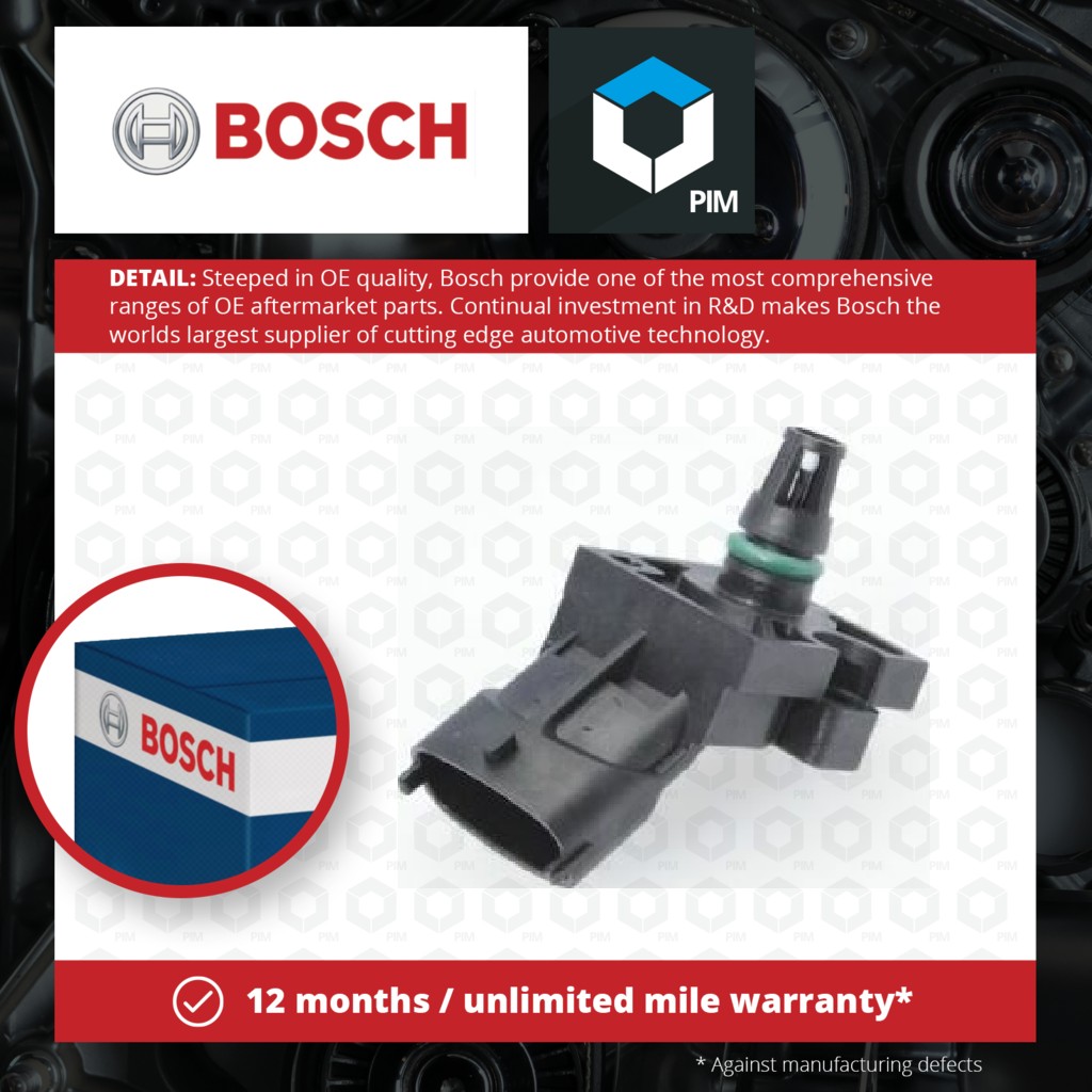 Bosch Boost Pressure Sensor 0261230295 [PM658515]