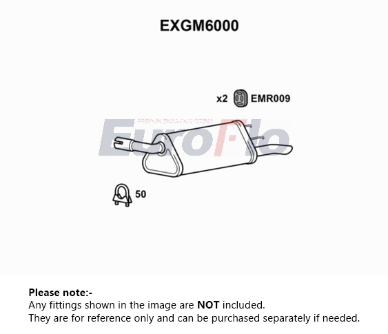 EuroFlo Exhaust Back / Rear Box EXGM6000 [PM1697414]