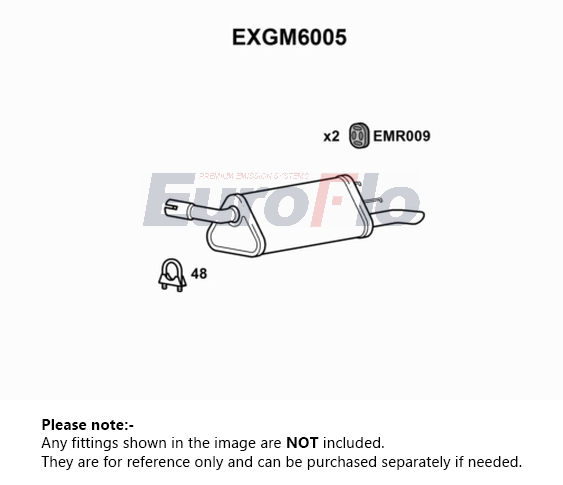 EuroFlo Exhaust Back / Rear Box EXGM6005 [PM1697419]