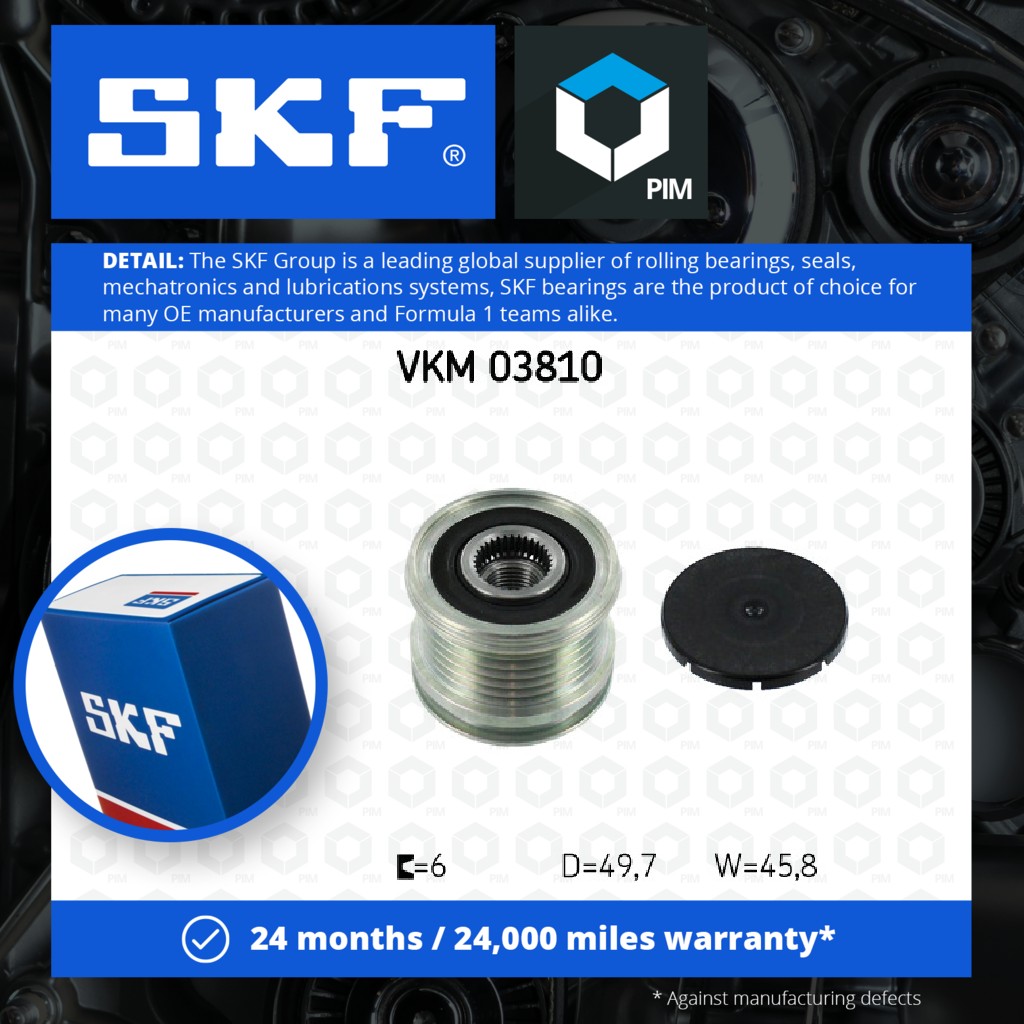SKF Overrunning Alternator Pulley VKM03810 [PM653686]