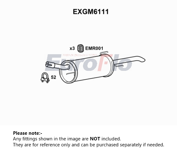 EuroFlo Exhaust Back / Rear Box EXGM6111 [PM1697524]