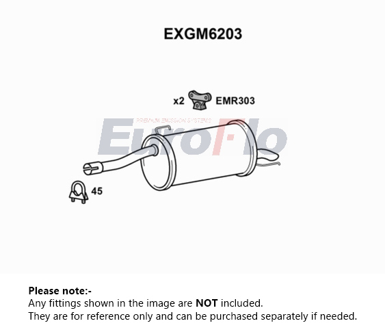 EuroFlo Exhaust Back / Rear Box EXGM6203 [PM1697608]