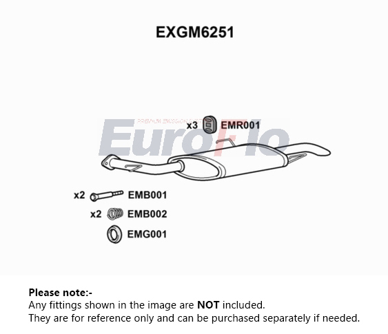 EuroFlo Exhaust Back / Rear Box EXGM6251 [PM1697653]
