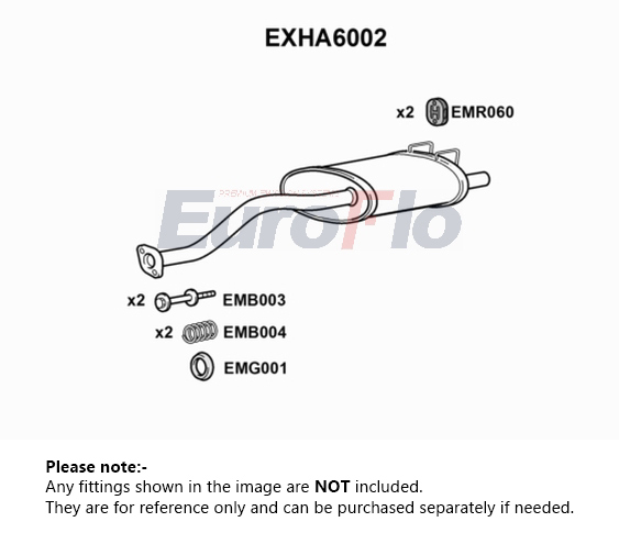 EuroFlo Exhaust Back / Rear Box EXHA6002 [PM1697830]