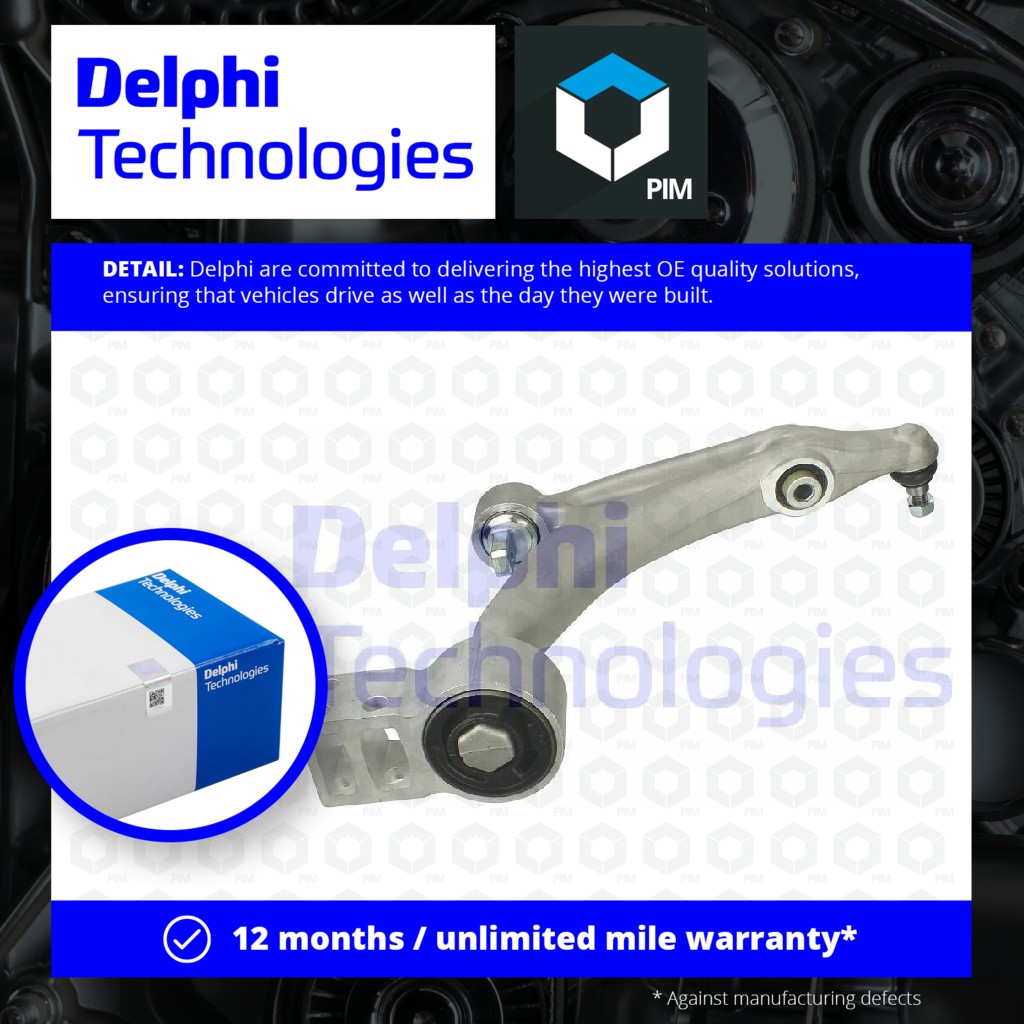 Delphi Wishbone / Suspension Arm Front Lower, Right, Outer TC2440 [PM640849]