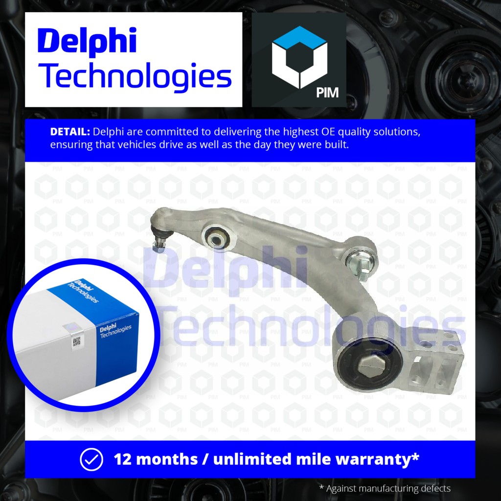 Delphi Wishbone / Suspension Arm Front Lower, Left, Outer TC2439 [PM640848]