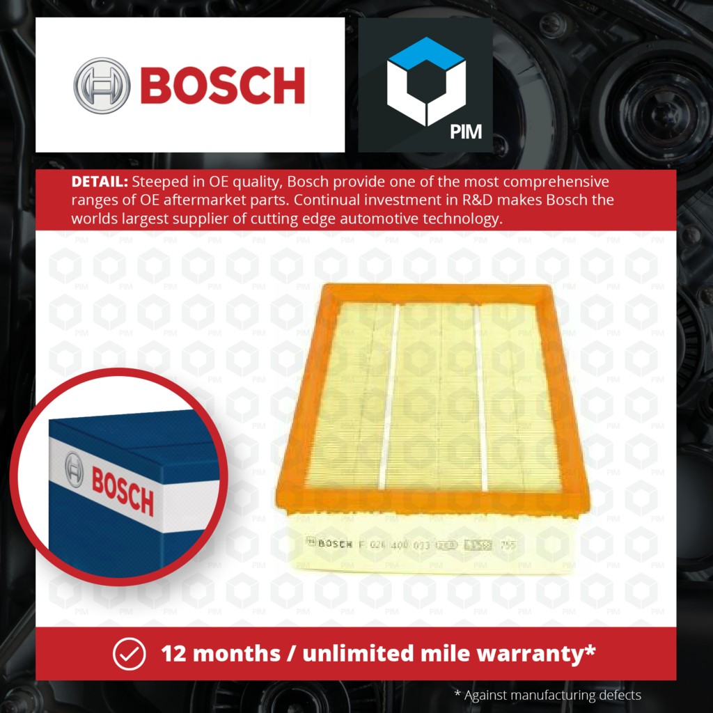 2x Bosch Air Filter F026400033 [PM636501]