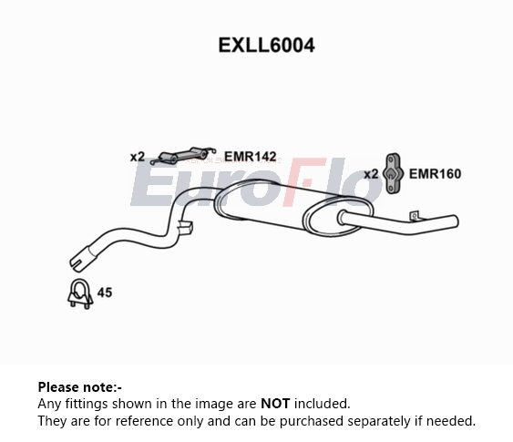 EuroFlo Exhaust Back / Rear Box EXLL6004 [PM1698437]