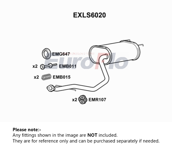 EuroFlo Exhaust Back / Rear Box EXLS6020 [PM1698668]