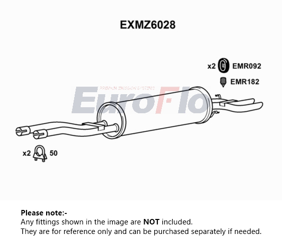 EuroFlo Exhaust Back / Rear Box EXMZ6028 [PM1699121]