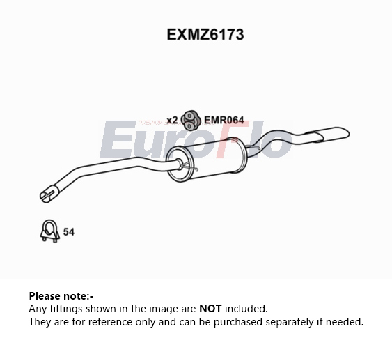 EuroFlo Exhaust Back / Rear Box EXMZ6173 [PM1699248]