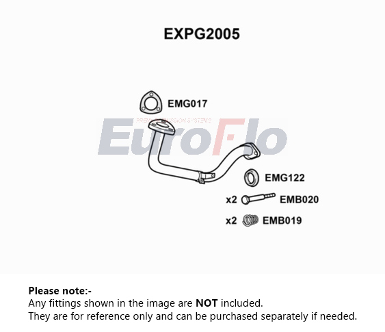 EuroFlo Exhaust Pipe Front EXPG2005 [PM1699335]