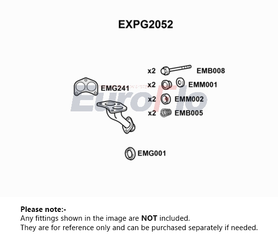 EuroFlo Exhaust Pipe Front EXPG2052 [PM1699381]