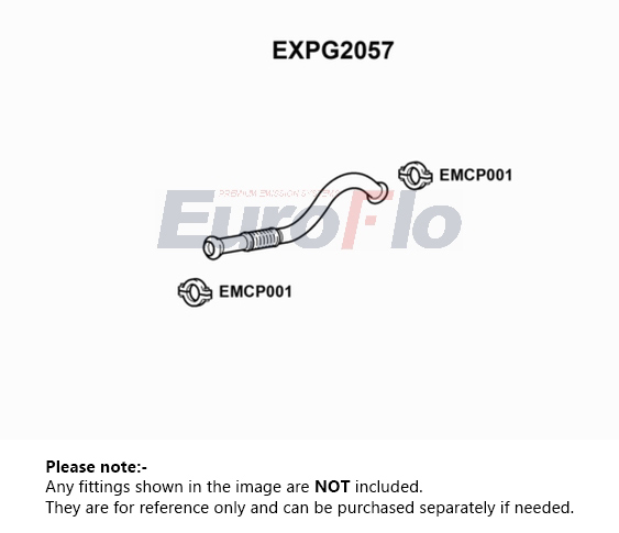 EuroFlo Exhaust Pipe Front EXPG2057 [PM1699386]